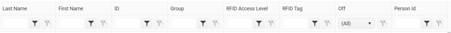 Individual filters available for People page columns