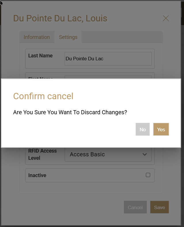 Discard changes confirmation when editing a person