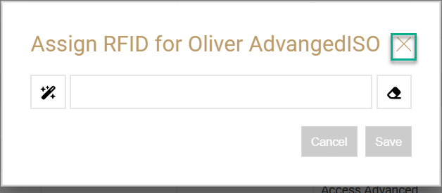 Close control on the RFID assignment window