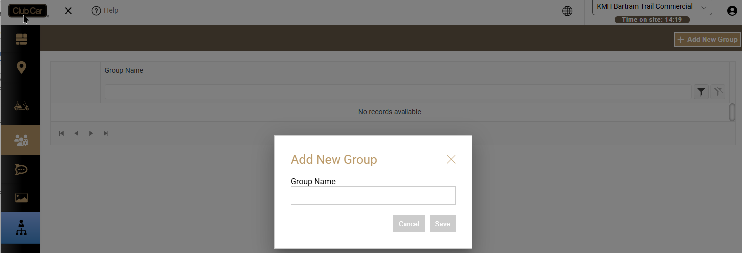 Add New Group control