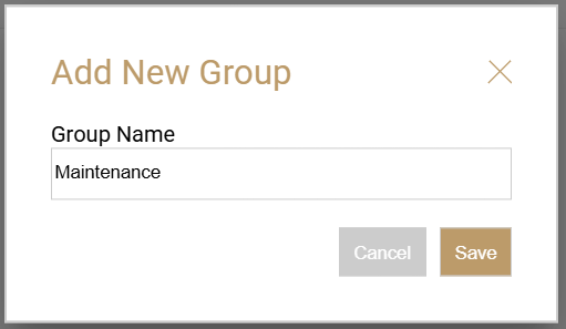 New Group form with Save and Cancel enabled