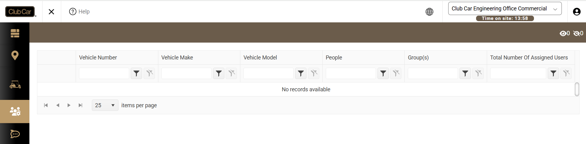 Vehicle tab prepared for a future release