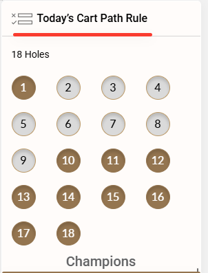 Today's Cart Path Rule dashboard tile