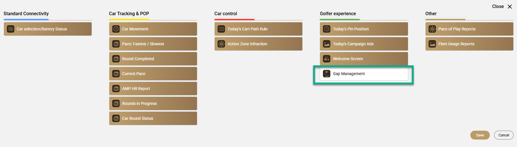 Gap Management option in Tile Management