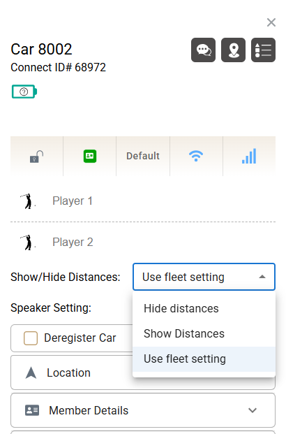 Show and Hide Distances setting for selected cars
