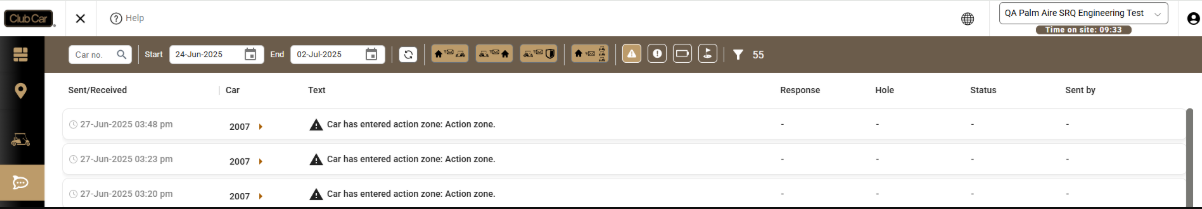 Member Car messages in Message History
