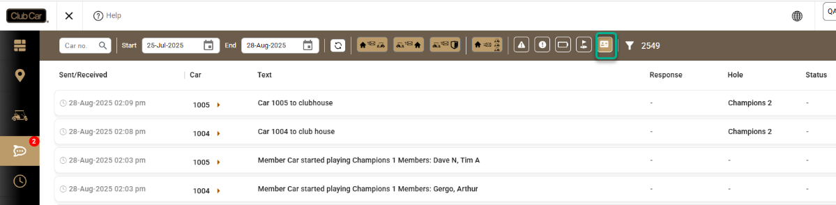 Member Car on-site notification and message filter