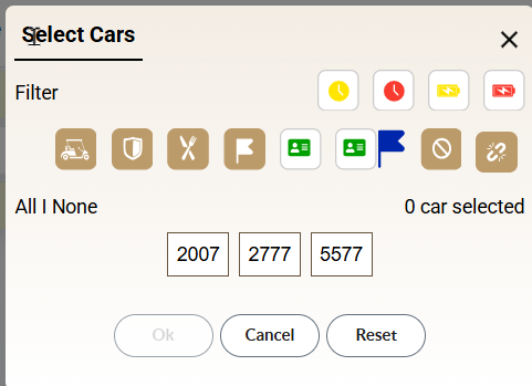 Member Car filter available when the feature is enabled